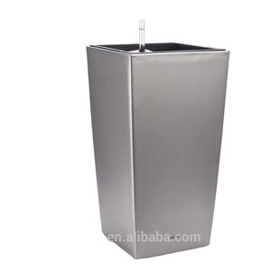 Vaso per Piante Moderno Leizisure con Finitura Lucida, Quadrato, Piccole Dimensioni, per Ufficio, Soggiorno, Scrivania, Cucina e Giardino - Product Image 2