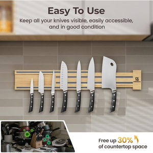 Wooden <b>Magnetic</b> Knife Holder Wall Mounted Kitchen Knife Rack <b>Strong</b> <b>Magnetic</b> <b>Strip</b> Solid Wood No Drill Storage Rack - Product Image 5