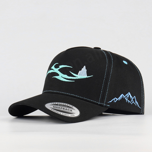 Gorra de béisbol bordada en 2D personalizada a rayas étnicas, gorra de Golf de 5 paneles, patrón de hojas, estilo Hip Hop, sarga de algodón Terry de terciopelo - Product Image 1