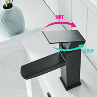 Penjualan Langsung Pabrik Harga Murah Keran Kamar Mandi Stainless Steel Satu Lubang dengan Inti Katup Keramik Hitam untuk Kamar Mandi.