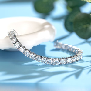 Pulsera de Tenis de Plata 925 con Diamante de 3mm Moissanita, Joyería de Alta Calidad al por Mayor, Cadena de Tenis Estilo Hip Hop - Product Image 4