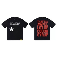 T-shirt unisexe ALOCS à manches courtes en tricot respirant et écologique, motif COUGH SYRUP, style streetwear, 100 % coton pour homme