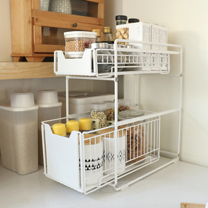 <span class=keywords><strong>Étagère</strong></span> de rangement <span class=keywords><strong>sous</strong></span> l'évier de cuisine Organiseur de <span class=keywords><strong>tiroir</strong></span> à 2 niveaux - Product Image 3