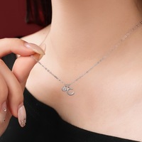 Colliers pendentifs en zircone cubique Dylam 5A, lettres de l'alphabet, breloques pour femmes, initiale -C-, collier à chaîne à maillons, 45 cm, nouveau design