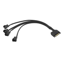 Cable adaptador divisor de alimentación de cobre con funda para ventilador SATA 3/4 pines, 15 pines SATA 1/2/3/4/5 TX3/TX4 PWM 12V, cable en Y para enfriador de caja de PC