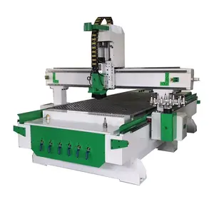 9kw Spindle Carousel Type Tools Change 1325 ATC Automatic CNC Wood Router 4 Axis 3D Carving Machine