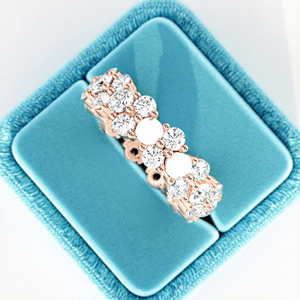 Bague de fiançailles et de mariage pour femme en or 18 carats avec diamant de laboratoire rond brillant de 3 carats, tendance - Product Image 3