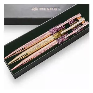 Stocked custom service floating motivational Nice wedding Boss Lady Gifts Pretty Cute Pen Set for Women