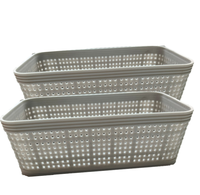 Panier en plastique moulé par injection OEM, carré, rectangulaire, durable, en PP, panier de rangement creux pour chambre, maison, bureau, bureau à domicile