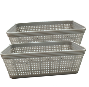 Panier en plastique moulé par injection OEM, carré, rectangulaire, durable, en PP, panier de rangement creux pour chambre, maison, bureau, bureau <span class=keywords><strong>à</strong></span> domicile - Product Image 1