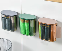 MIXWARES Organisateur de sacs en plastique mural 2 en 1, porte-rouleau, distributeur de sacs poubelles, boîte de rangement pour sacs de courses et sacs poubelles de cuisine
