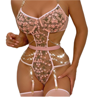 Jumpsuit Wanita Model Rantai Logam Berongga dengan Aksen Daun dan Tali Silang di Leher, Seksi dan Bernapas 3834