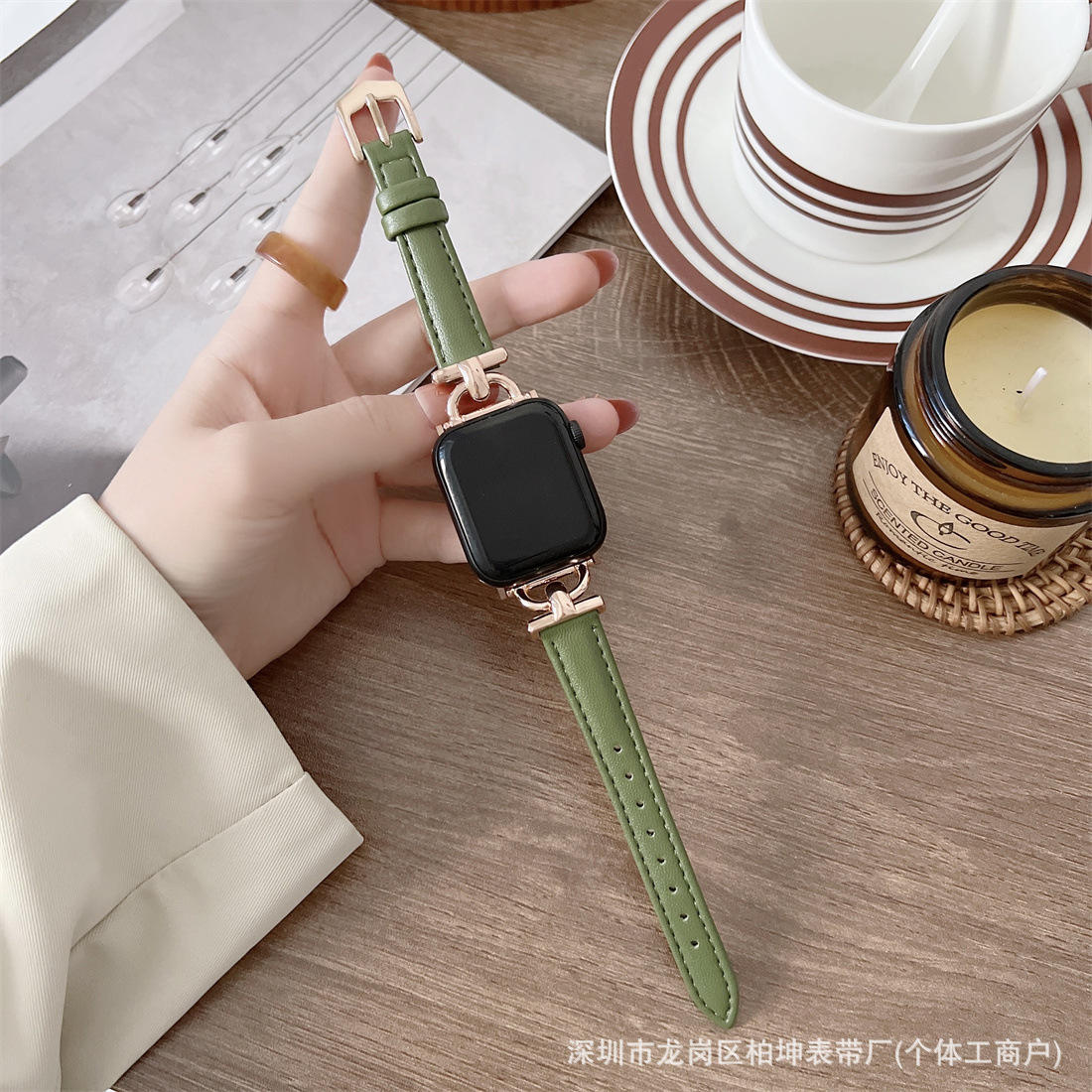 หัวเข็มขัดสีเขียวโรสโกลด์