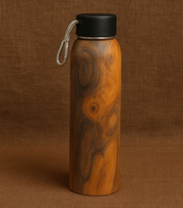 Sport 600ml 304 Stainless Steel Tumbler with Teak <b>Wood</b> Lid for Kitchen - Product Image 1
