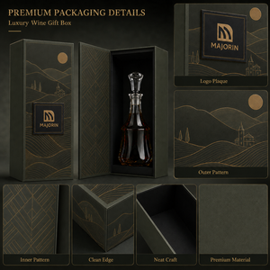 Caja de regalo de vino rígida de lujo con logotipo personalizado, caja de embalaje de cartón premium impresa con UV para una sola botella de whisky, brandy o licor. - Product Image 3