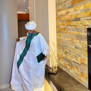 Nouvelles Robes de Soirée <span class=keywords><strong>Bazin</strong></span> Blanches de Haute Qualité 2022 – Longues Robes Originales Riches <span class=keywords><strong>Bazin</strong></span> pour Femmes, Vêtements de Fête et de Mariage - Product Image 2
