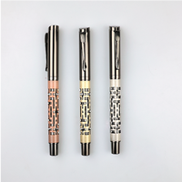 Gemfully Best Things to Dropship Stylos à bille de luxe rétro en bronze, design ajouré, avec finitions en cuivre doré et argenté