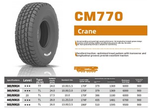 Neumático para Grúa de Servicio Pesado CM770 385/95R24 385/95R25 395/85R20 445/95R25 505/95R25 para Grúa Móvil - Product Image 2