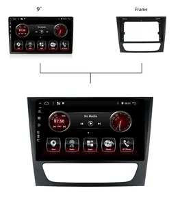 奔驰W211 1Din安卓12全球定位系统触摸屏汽车自动播放9英寸框架立体声收音机多媒体汽车dvd播放器