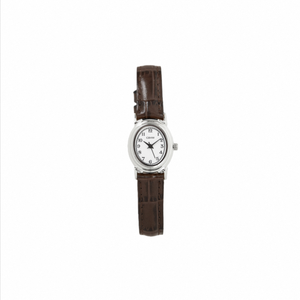 Reloj de Pulsera Clásico GBHW ARO, Plateado y Marrón, Reloj de Cuarzo de Lujo, Elegante Reloj Analógico para Mujer con Correa de Cuero - Product Image 1