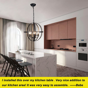 Đèn Chùm Linh Hoạt Treo Trần, Đèn Treo Trần Công Nghiệp 5 Bóng Đèn Treo Trần Phong Cách Mộc Mạc - Product Image 4