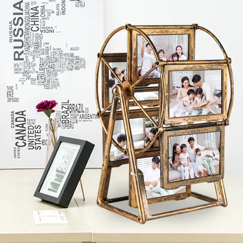 New Design Rotating Ferris Wheel Photo Frame Stand 5 Inch kids art frame Wedding Photos Personalized Windmill Photo Frame