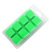 Boîte de présentation en plastique transparent à 8 cavités pour cubes de cire parfumée, emballage en forme de coquille pour bougies