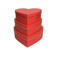 Boîte cadeau en forme de cœur avec bordure dorée, boîte d'emballage cadeau en forme de cœur en deux parties