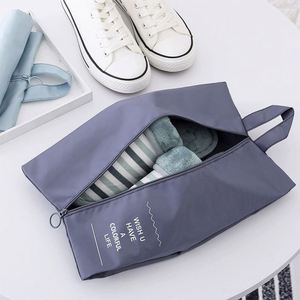 <b>Waterproof</b> Foldable Travel Shoe Bag Polyester Fabric Large Capacity Zipper Closure Portable Shoe Storage <b>Pouch</b> - Product Image 3