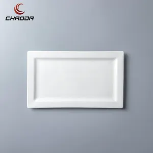 Rectangle Ceramic Charger Plates For Restaurant White Porcelain Plate Dishes 12/14/16 Inch Ceramic Plates