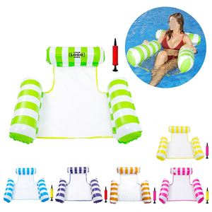 Cama Flotante Inflable Personalizada de 2 Piezas para Piscina, con Bomba Manual, Hamaca Inflable de PVC de Tres Tubos, Flotador Acuático - Product Image 1