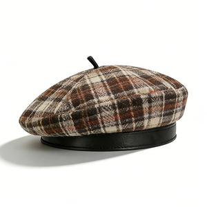 Women'S Beret Classic French Style Warm Berets With Leather <b>Band</b> for Fall Winter Beret <b>Hat</b> for Women Berets - Product Image 2