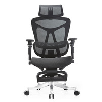 Chaise de bureau ergonomique moderne minimaliste en maille, réglable en hauteur, pivotante, avec accoudoirs 6D en PU et support lombaire