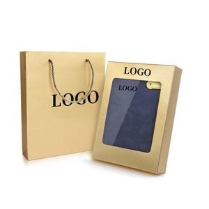 Set de Regalo de Lujo con Logotipo Personalizado, 2 Piezas: Powerbank de Cuero y Cuaderno A5 con Bolígrafo, en Caja - Product Image 3