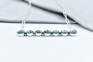 Mojave สร้อยคอเทอร์ควอยซ์และเงินสเตอร์ลิงพร้อมสร้อยคอแบบปรับได้18นิ้วของขวัญสำหรับผู้หญิง - Product Image 3