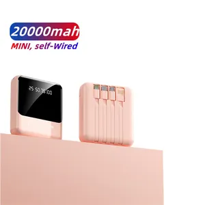 Miễn phí Mẫu 20000 mAh powerbanks 20000 mAh di động sạc 2 USB mini riêng Cáp dữ liệu ngân hàng điện cho tất cả các điện thoại - Product Image 1