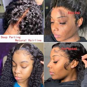 วิกผมหยิกลูกไม้ HD ใสสำหรับผู้หญิงผิวดำ,วิกผมคนบราซิลแท้ไม่ผ่านกระบวนการ - Product Image 4