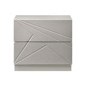 Juegos <span class=keywords><strong>de</strong></span> dormitorio juvenil con cabecero <span class=keywords><strong>de</strong></span> <span class=keywords><strong>polipiel</strong></span>, diseño moderno <span class=keywords><strong>de</strong></span> gama alta, acabado lacado en blanco y gris claro - Product Image 4