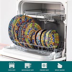 Juegos de Vajilla Personalizados, Juego de Platos y Tazones de Porcelana, Aptos para Microondas y Lavavajillas, Resistentes a los Arañazos, Estilo Bohemio - Product Image 4