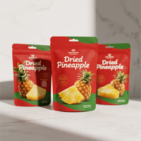 Sachets personnalisés en Mylar pour bonbons aux fruits lyophilisés (pêche, fraise, citron, mangue) et sachets pour ananas séché, emballage stand-up