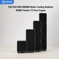Radiateur de refroidissement liquide OCOCOO, épaisseur 40 mm, 120 mm, 240 mm, 360 mm, 480 mm, cadre noir avec deux ports G1/4 pour serveur IA, refroidissement liquide