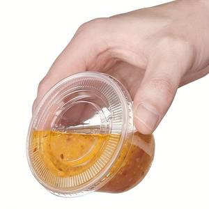 Vasos Desechables Transparentes de Plástico para Postres con Tapa, Platos y Vasos de Plástico para Un Solo Uso - Product Image 1