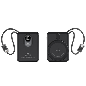 <span class=keywords><strong>Chargeur</strong></span> portable pour batterie Li-polymère de type C, 10000 mAh, banque d'alimentation <span class=keywords><strong>sans</strong></span> <span class=keywords><strong>fil</strong></span> magnétique avec câble USB-C intégré pour <span class=keywords><strong>iPhone</strong></span> 16 - Product Image 1