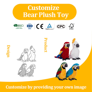 Peluche <span class=keywords><strong>Pappagallo</strong></span> Simulato, Giocattolo di Peluche a Forma di Uccello, Imbottitura in Cotone PP, Logo Personalizzato, Souvenir per Eventi, Regalo di Compleanno, Decorazione per Festività - Product Image 1