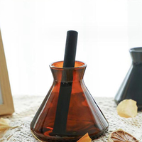 Grand flacon diffuseur de parfum 200ml 220ml vide en verre conique pour la maison avec bâtonnets en fibres épaisses