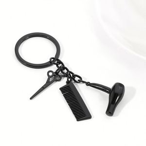 Ciseaux, sèche-cheveux, peignes, pendentifs, porte-clés, accessoires en alliage pour lavage, coupe et soufflage, vente en gros - Product Image 5