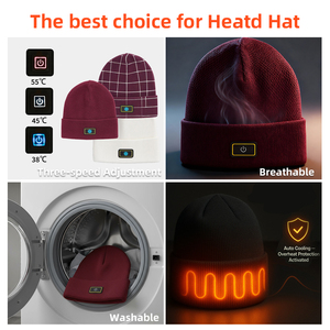 Vente en gros Casquette chauffante électrique unisexe Chapeaux confortables et réactifs à la chaleur Chapeau chauffant intelligent Elektrischer Heizhut pour le voyage - Product Image 2