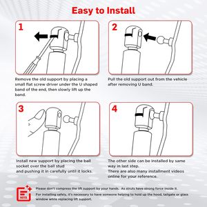 2PCS 20 "Gas Prop Spring Strut 20 Inch pour Camper Shell RV Bed Tonneau Cover Storage Box Door Floor Hatch Window Lift Struts - Product Image 4