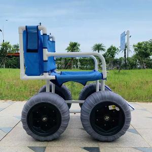 Silla de playa con ruedas grandes de 16 pulgadas, plegable, de PVC, para discapacitados, cómoda, ligera, de ocio - Product Image 2