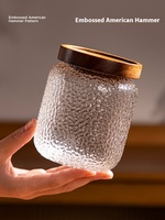 Klassieke design glazen afsluitbare pot, voedselveilig, voor cadeaus, noten, gedroogd fruit, snoep, koffiebonen, honing, meloenpitten, met houten deksel